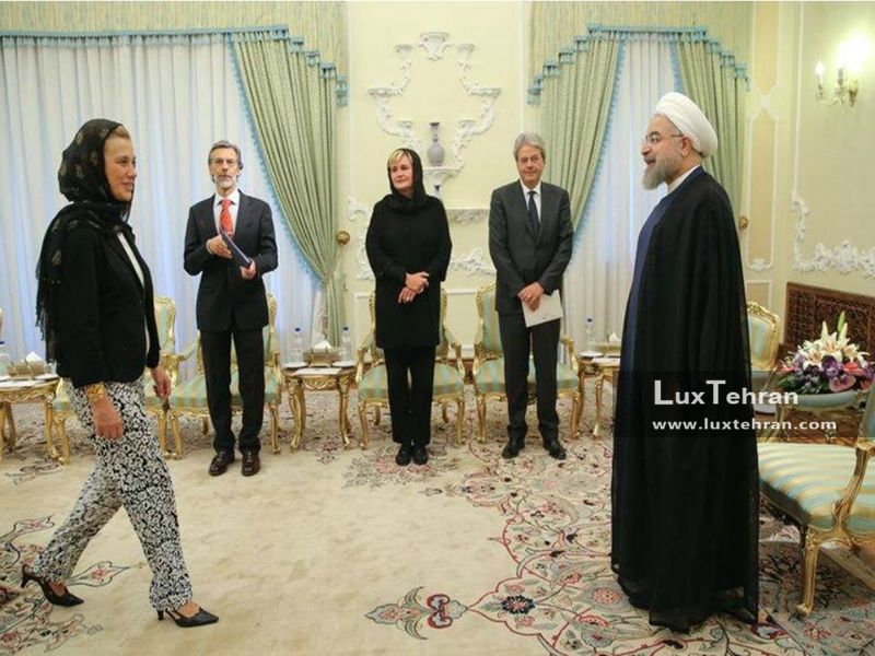 دیدار حسن روحانی، رییس جمهور با وزیر امور خارجه ایتالیا با پوشش خاص در تهران زنان سیاستمدار جهان