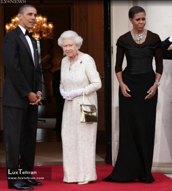 میشل اوباما کنار ملکه انگلیس