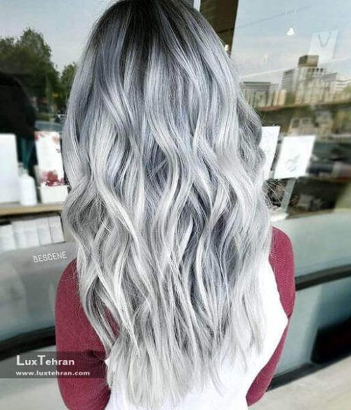 رنگ موی یخی متمایل به آبی