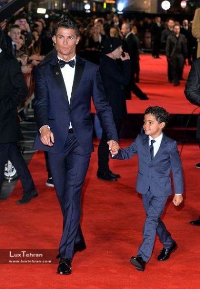 رونالدو و پسرش در مراسم فرش قرمز