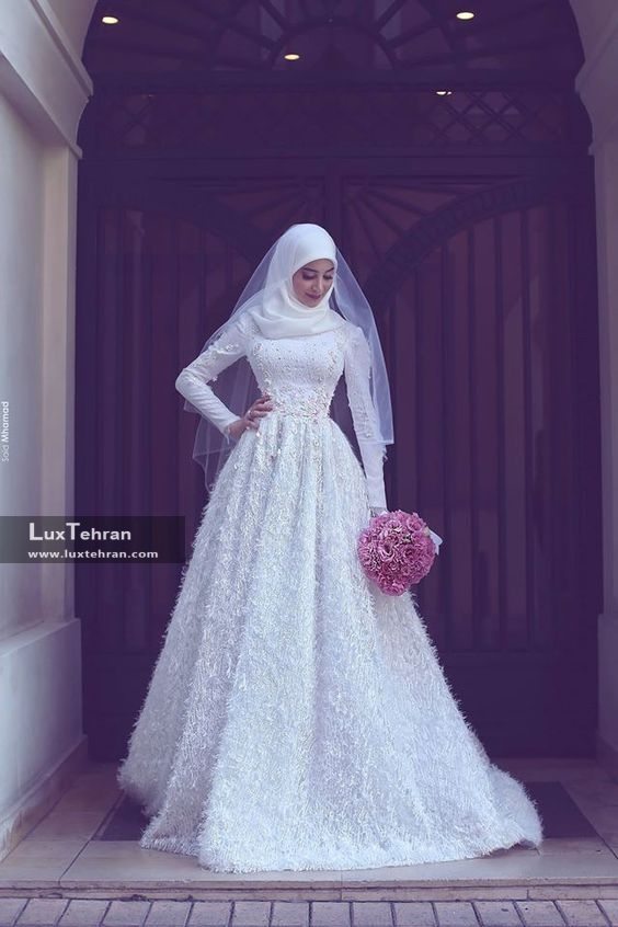 عروس هایی با لباس عروس پوشیده و اسلامی / تصاویری از عروس های مسلمان با لباس عروس
