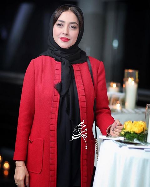 مدل مانتو بازیگران زن ایرانی به رنگ قرمز 
