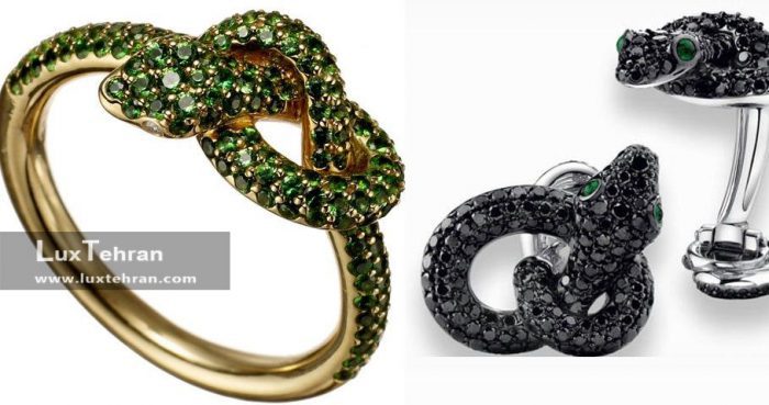 صویر محصولات برند جواهرات آنجلینا جولی که حلقه هایی با استایل مار