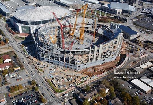 مراحل ساخت استادیوم لوکس و مدرن مرسدس بنز آتلانتا