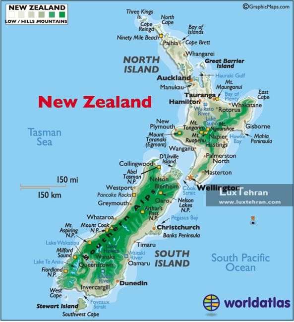 نقشه نیوزلند 