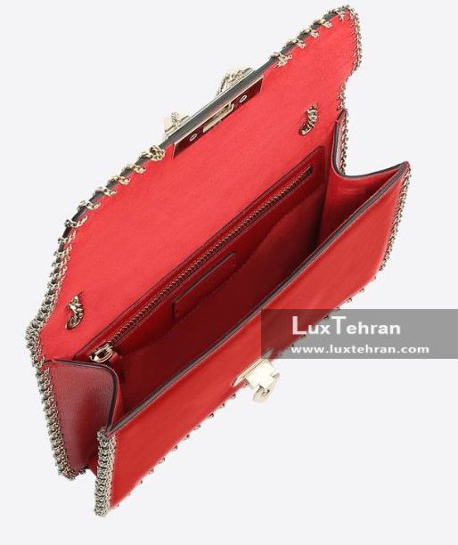 کیف چرمی قرمز رنگ زنانه والنتینو
