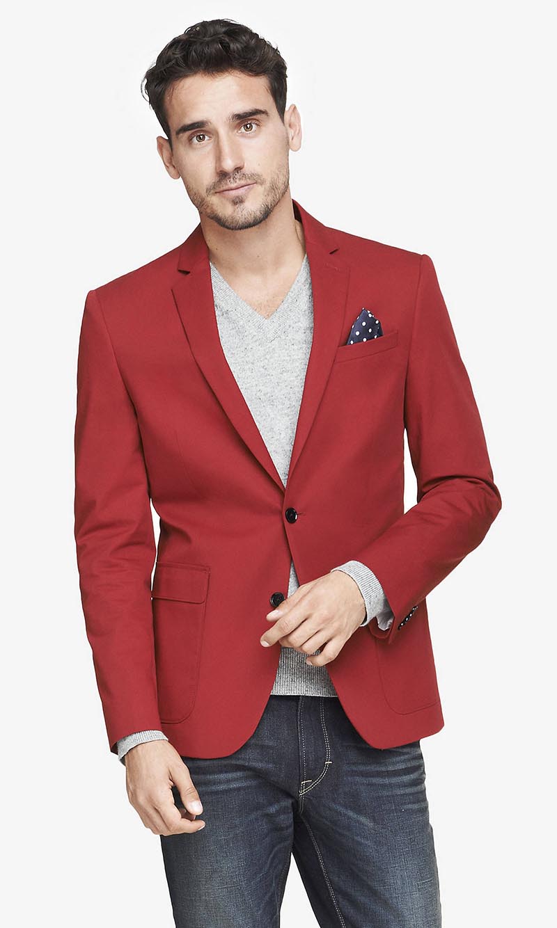 کت مردانه تک دکمه قرمز رنگ