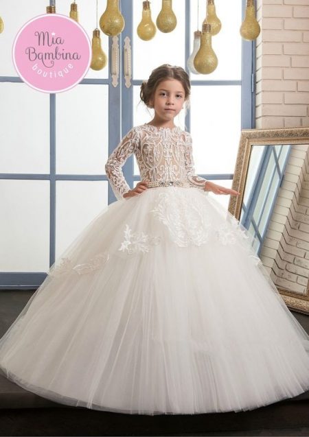 لباس عروس بچه گانه پرنسسی دامن پفی