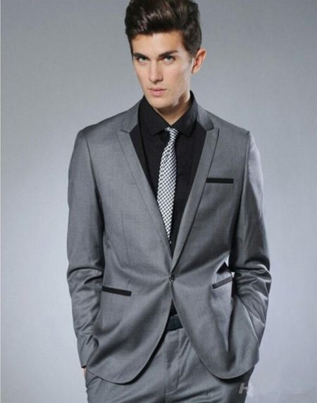 طرح کت و شلوار مردانه خاکستری رنگ