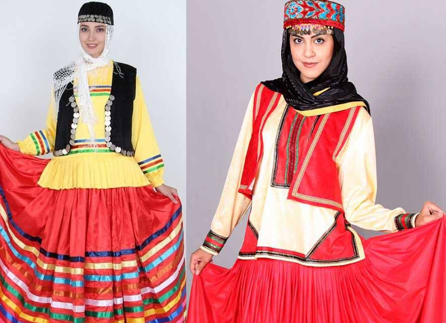 طرح های رنگارنگ و فاخر لباس سنتی زنان استان گیلان