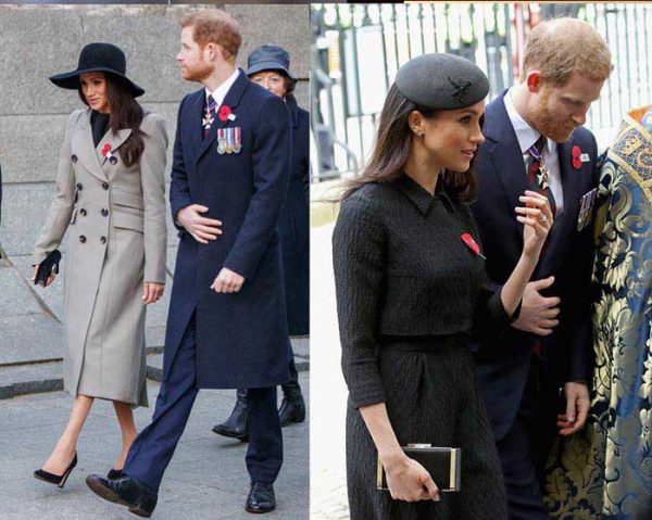 مگان مارکل با لباس های رسمی در کنار شاهزاده هری