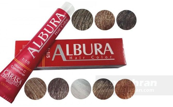 از محصولات ایرانی رنگ مو آلبورا تحت لیسانس CARASA اسپانیا
