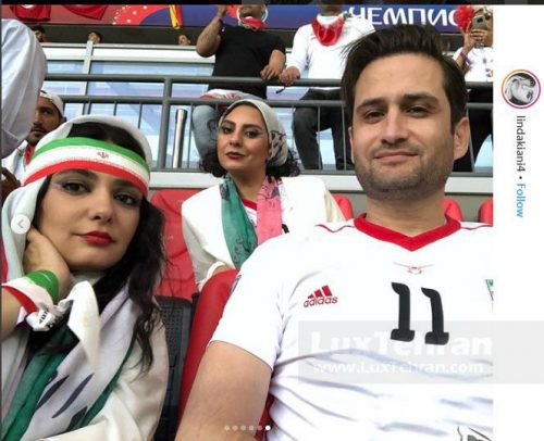 لیندا کیانی به همراه شماری از بازیگران سینمای ایران در جام جهانی