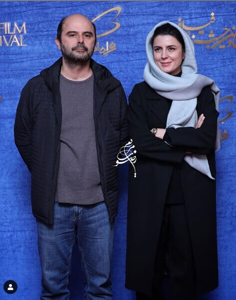 علی مصفا در کنار همسرش در جشنواره فیلم فجر